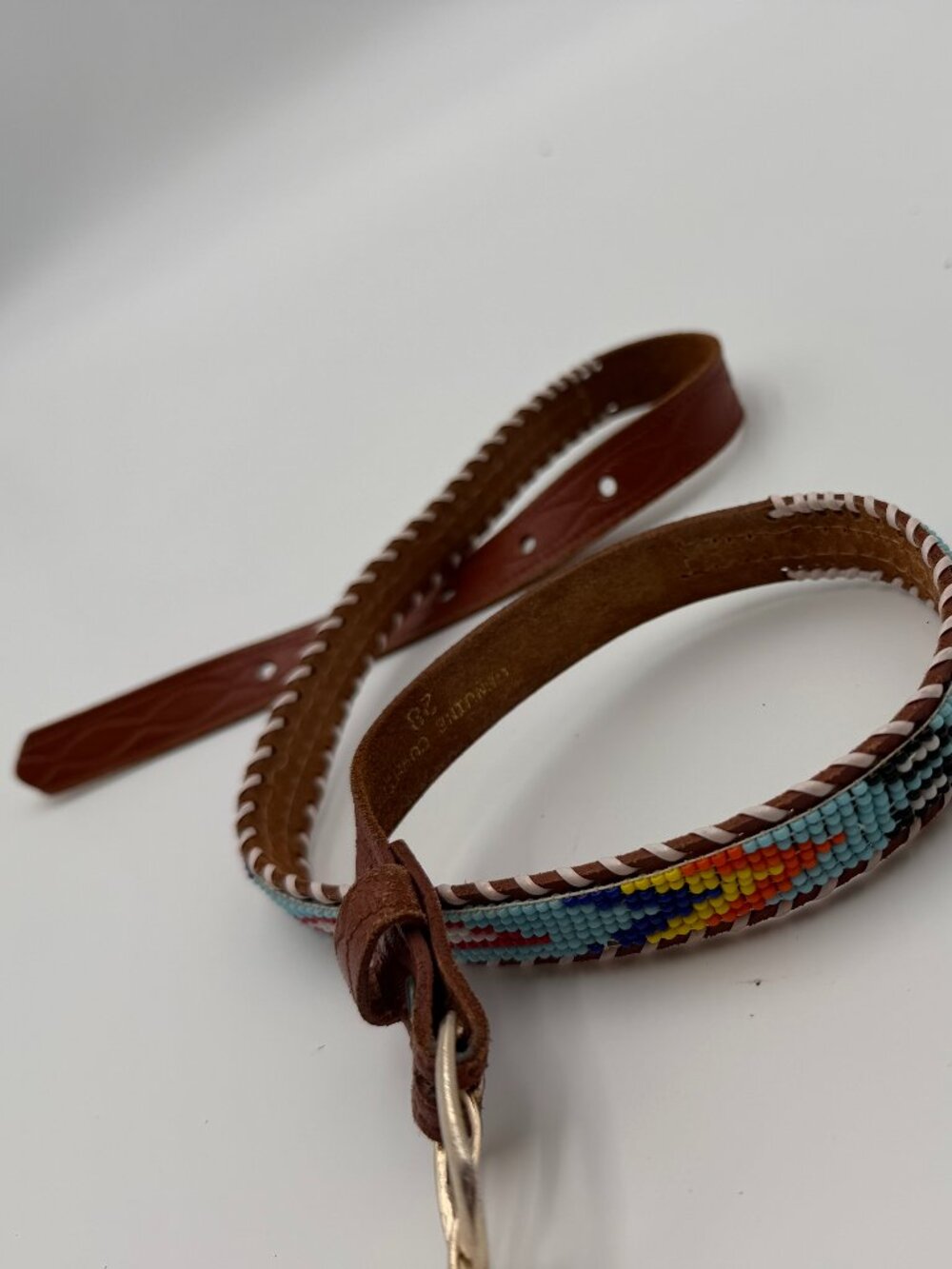 Handcrafted Beaded Leather Belt